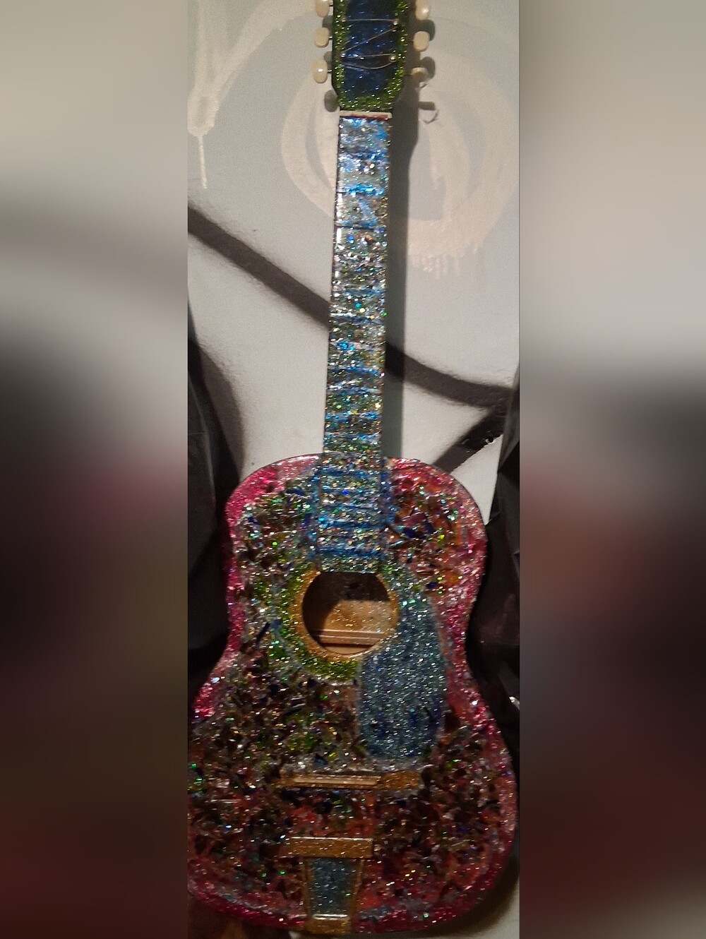 Glitter Multi-Color Decorative Guitar Wall Art - Brand